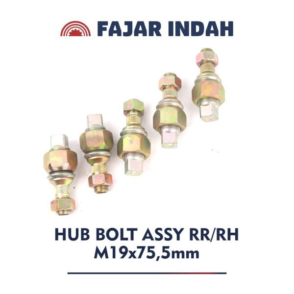 sparepart hub bolt assy m19 x 75 x 5 mm colt diesel dan canter