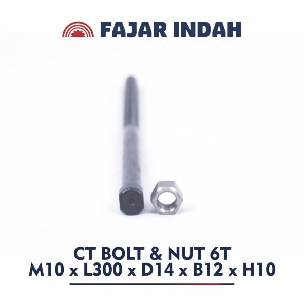 mur dan baut CT 6 ton ukuran M10 x L300 x D14 x B12 x H10