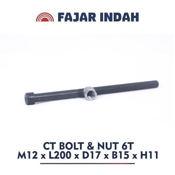 mur dan baut CT 6 ton ukuran M12 x L200 x D17 x B15 x H11