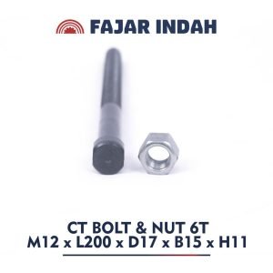 mur dan baut CT 6 ton ukuran M12 x L200 x D17 x B15 x H11