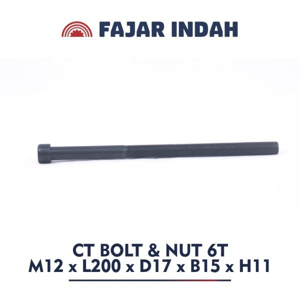 mur dan baut CT 6 ton ukuran M12 x L200 x D17 x B15 x H11