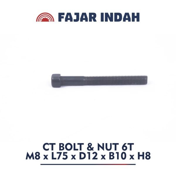 mur dan baut CT 6 ton ukuran M8 x L75 x D12 x B10 x H8